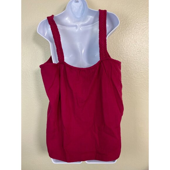 Sundance Sleeveless Gauzy Cotton Tank Top Women size XL Fuchsia Pink Vacation - Picture 2 of 13